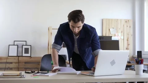 Designer working at creative agency office Stock Footage 72873840