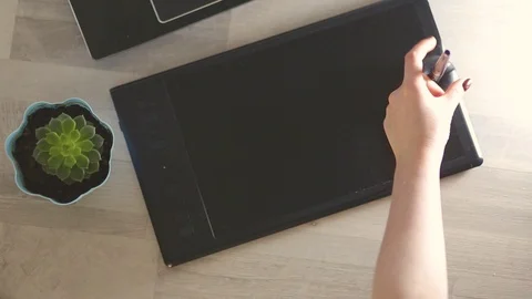 Designer working with graphics tablet. Stock Footage 119112336