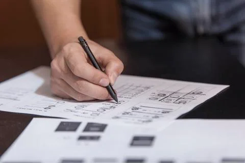 The designer in working process Stock Photos