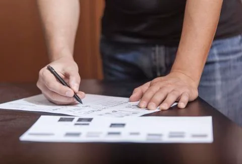 The designer in working process Stock Photos