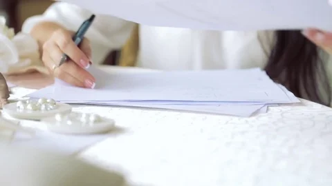 Designer working, shatters paper Stock Footage 74228020