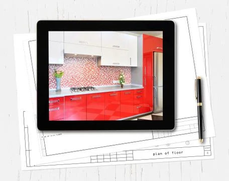 Designer workplace with digital tablet computer Stock Illustration