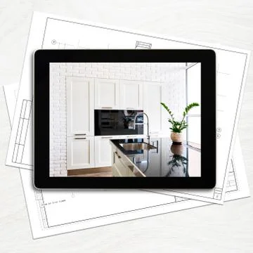 Designer workplace with digital tablet computer Stock Illustration