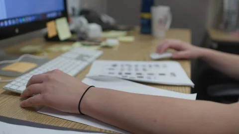 Designer Works At Computer Stock Footage 122933570