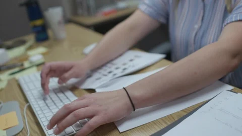 Designer Works At Computer Stock Footage 122933963