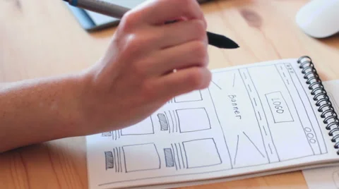 Designer works on the sketch Stock Footage 66028486