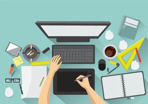 Designer workspace 库存插图