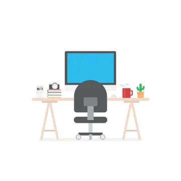 Designer workspace Stock Illustration