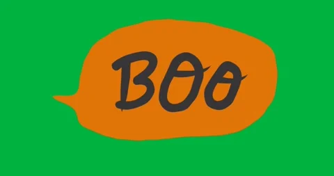 Designers adding comic style speech bubble with bold BOO text on transparent Stock Footage 317527414