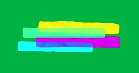 Designers creating branding visuals using semi transparent neon bars on Stock Footage 317669264