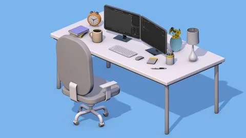 Designer's Desk Stock Illustration