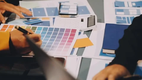 Designers drawing website ux app development. User experience concept. Stock Footage 288533499
