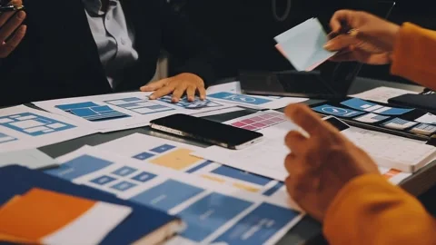 Designers drawing website ux app development. User experience concept. Stock Footage 288533564