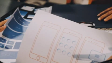 Designers drawing website ux app development. User experience concept. Stock Footage 288533577