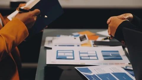 Designers drawing website ux app development. User experience concept. Stock Footage 288533600