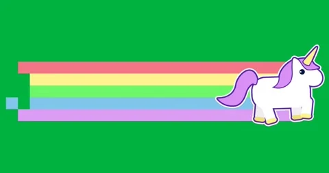 Designers integrating unicorn graphic in tech demos adding pastel stripes on Stock Footage 317526959