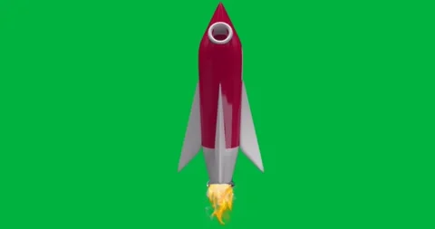 Designers placing rocket ship on transparent backdrop, showing technology growth Stock Footage 317479490
