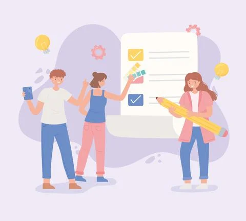 Designers process work Stock Illustration