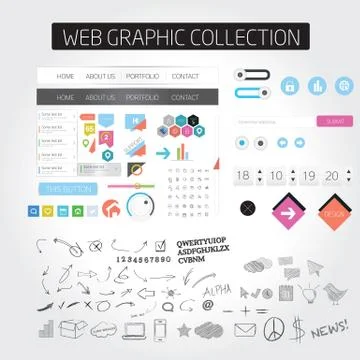 Designers toolkit - web graphic collection Stock Illustration