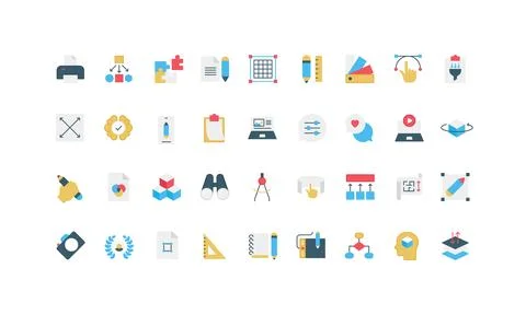 Designers tools and software, creative mindset and imagination, planning color Stock Illustration