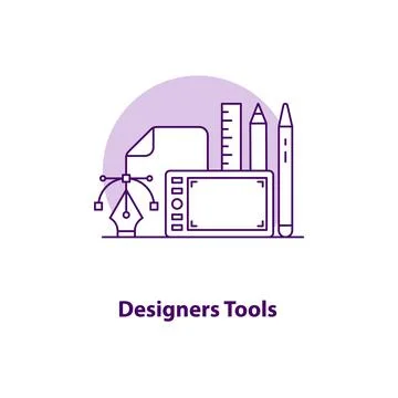 Designers tools creative UI concept icon Stock Illustration