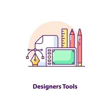 Designers tools creative UI concept icon 스톡 일러스트