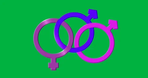 Designers using gender icons on clear bg, showing lavender female and blue and Stock Footage 317669123