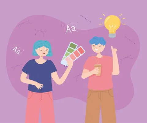 Designers work process Stock Illustration