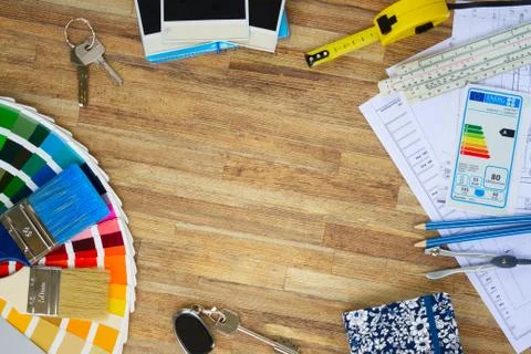 Designer's working table Foto stock