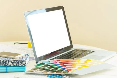 Designer's working table Stock Photos