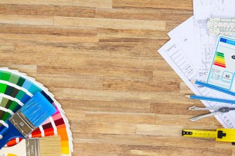 Designer's working table Foto stock