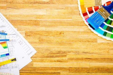Designer's working table Stock Photos