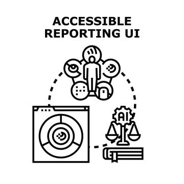 Designing accessible reporting user interface with artificial intelligence 库存插图