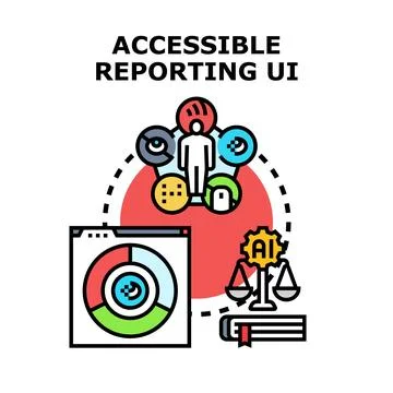 Designing accessible reporting user interface with artificial intelligence Stock Illustration