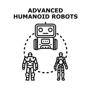 Designing advanced humanoid robots for future technology Stock Illustration