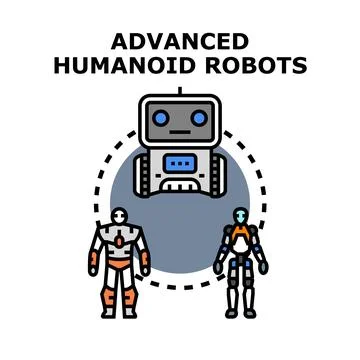 Designing advanced humanoid robots for future technology Stock Illustration