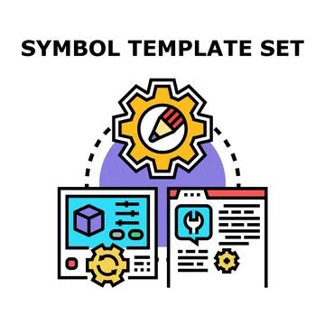 Designing and developing digital tools with templates 스톡 일러스트