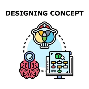 Designing concept developing creative solution idea process Stock-Illustration