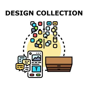 Designing content collection creating digital assets 스톡 일러스트