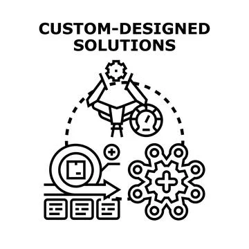 Designing custom solutions for business process improvement Stock Illustration
