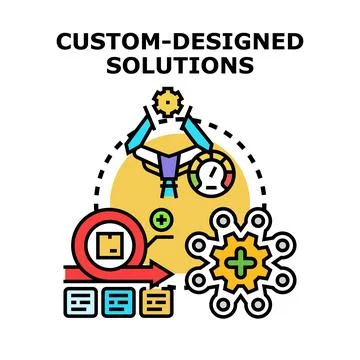 Designing custom solutions for business process improvement Stock Illustration