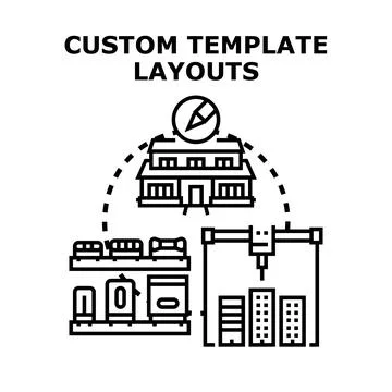 Designing custom template layouts for architecture and development Stock Illustration