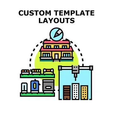 Designing custom template layouts for architecture and development Stock Illustration