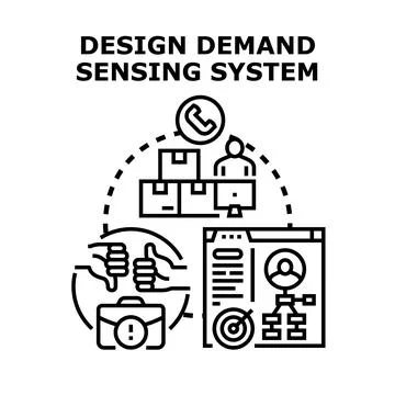 Designing demand sensing system for business strategy Stock Illustration