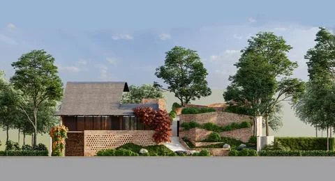 Designing Double 3D Renderings of Contemporary Duplex Apartments Stock-Illustration