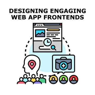Designing engaging web application user interfaces Stock Illustration