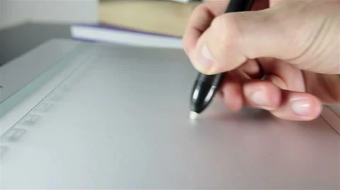 Designing On graphics Tablet Stock Footage 61123468