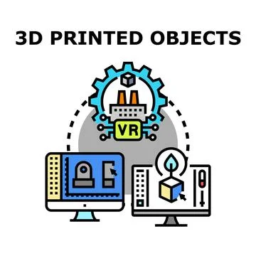 Designing industrial 3d printed objects with virtual reality Stock Illustration