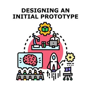 Designing an initial prototype for new product development イラスト素材