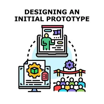 Designing initial prototype for product development and user testing 库存插图